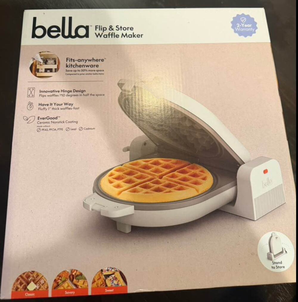 BELLA Flip & Store Waffle Maker – Brand New